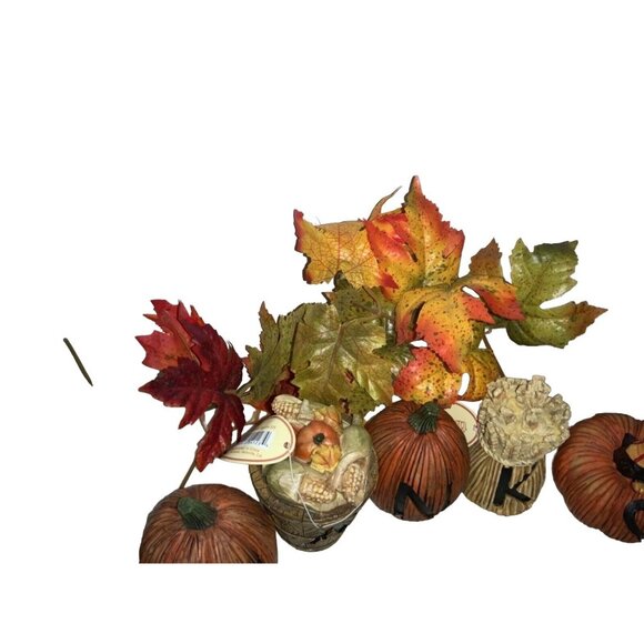 Thanksgiving Harvest Tabletop Decoration Figurines Spelling “THANKS” - Picture 9 of 10